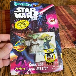 Vintage 1993 Star Wars Yoda with Limited Edition Trading Card, BendEms JusToys
